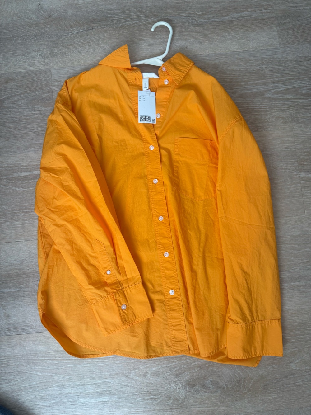 H&M Large Bright Orange Button-Up Shirt